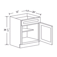 In-Stock Shaker White Single Door Base, 12"