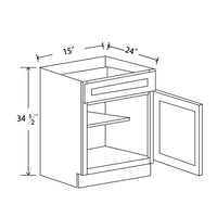 In-Stock Shaker White Single Door Base, 15"
