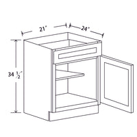 In-Stock Shaker White Single Door Base, 21"