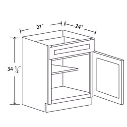 In-Stock Shaker White Single Door Base, 21"