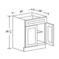 In-Stock Shaker White Two Door Base, 24"