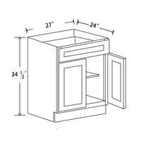 In-Stock Shaker White Two Door Base, 27"