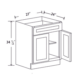 In-Stock Shaker White Two Door Base, 27"