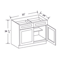 In-Stock Shaker White Two Door Base, 33"
