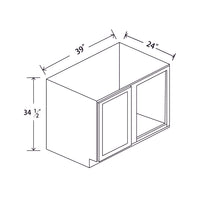 In-Stock Shaker White Blind Base Full Height Door Corner (Right), 39"