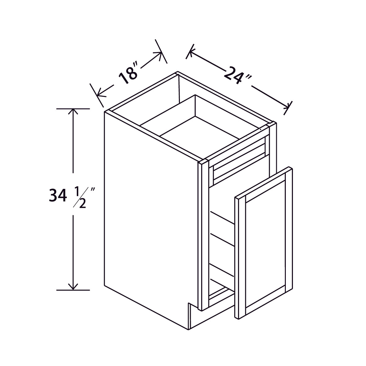 In-Stock Shaker White Waste Basket Base, 18"