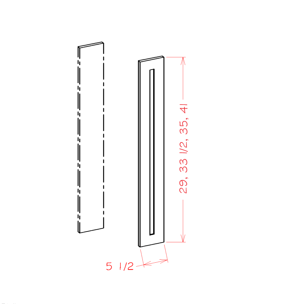 Shaker Filler Overlay, 6" x 30"