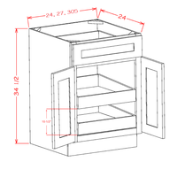 Shaker Double Rollout Shelf Base Kit, 24"