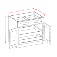 Shaker Double Rollout Shelf Base Kit, 36"