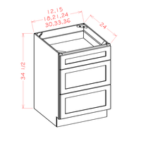 Edgeline Three Drawer Base, 30"