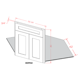 Shaker Diagonal Corner Sink Front