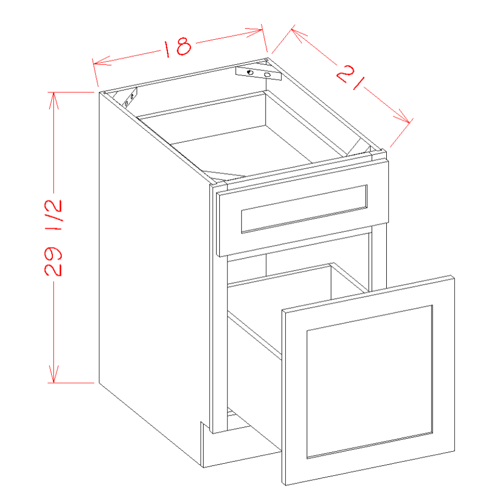 Shaker Drawer File Base, 18"