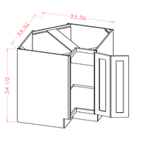 Lazy Susan Base Corner with Two Wooden Turntables, 36"