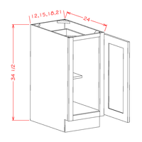 Shaker Full Height Single Door Base, 21"