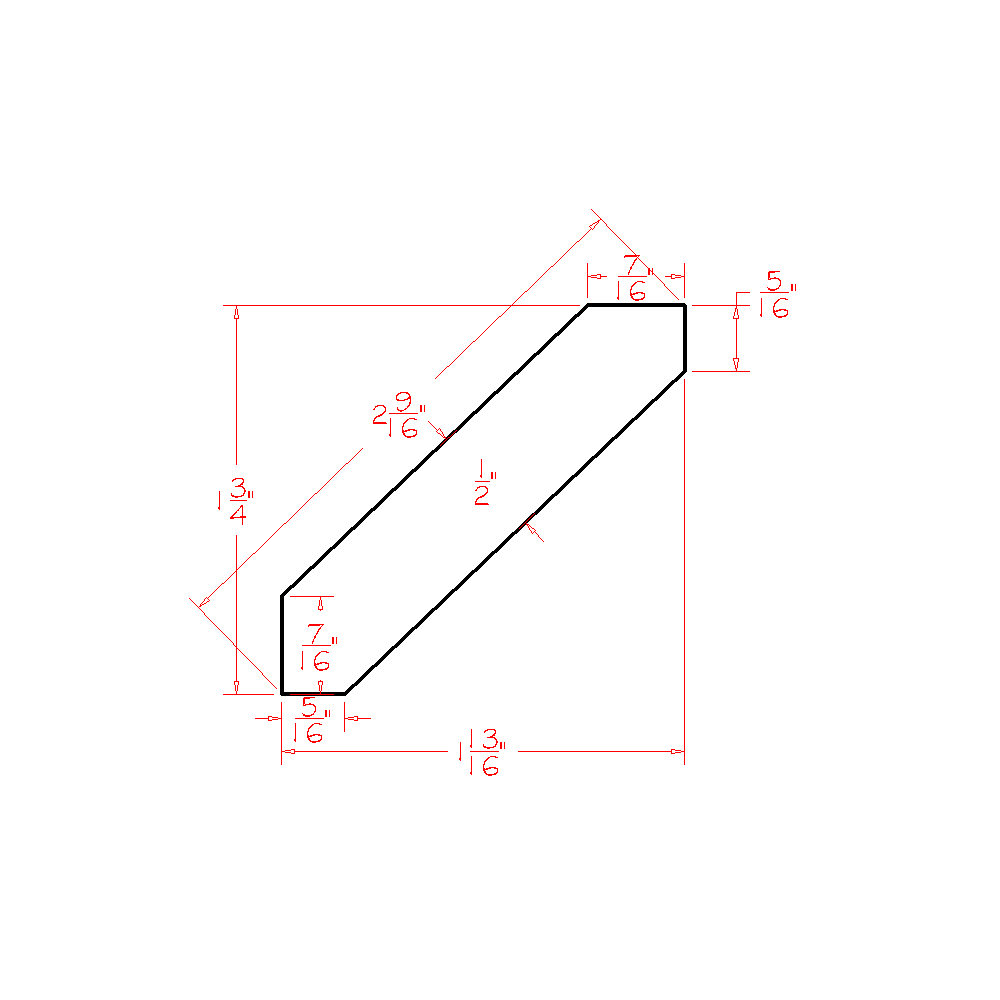 Shaker Angled Crown Molding, 8"