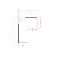 Shaker Angled Light Rail Molding