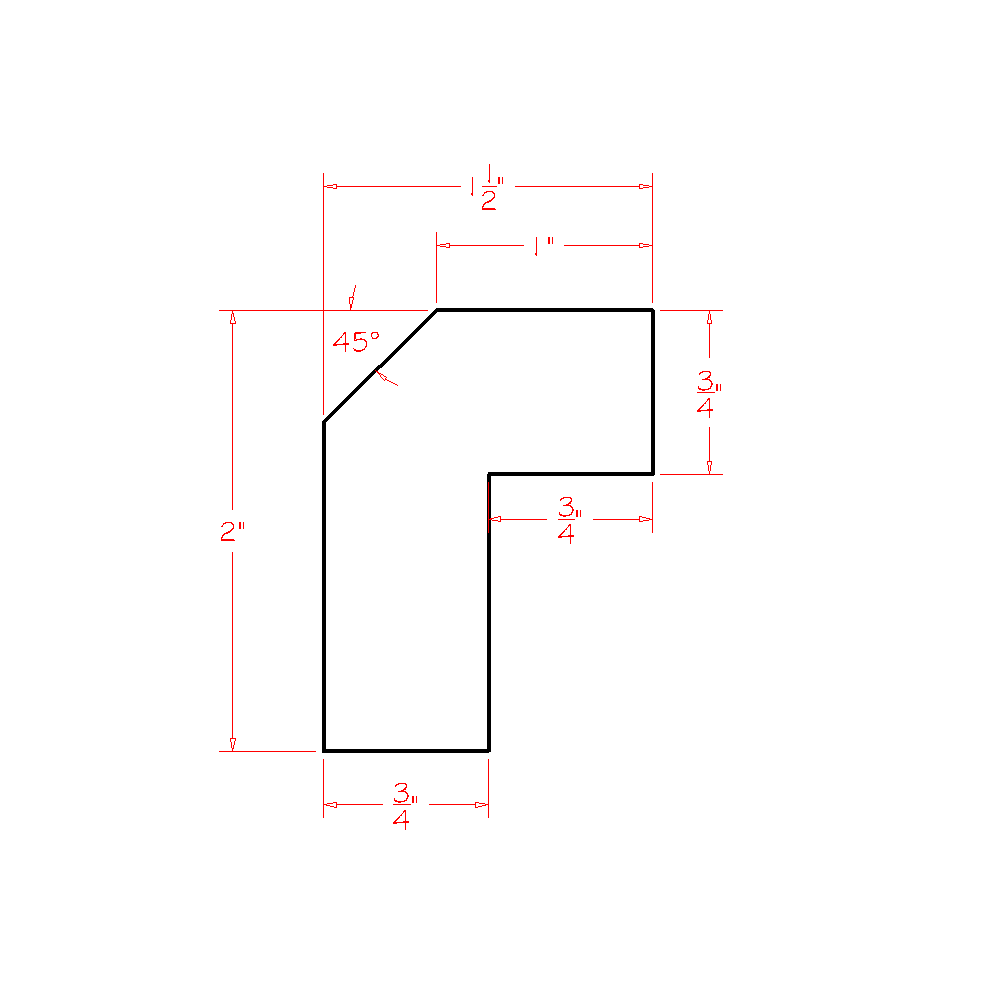 Shaker Angled Light Rail Molding