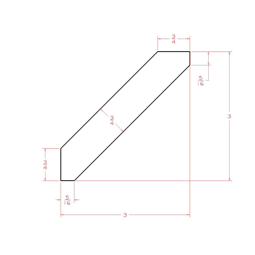 Shaker Large Angled Crown Molding, 8"