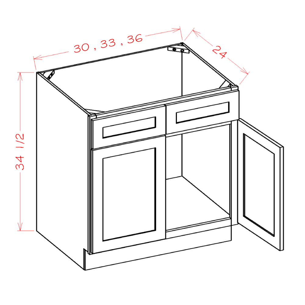 Shaker Sink Base, 30"