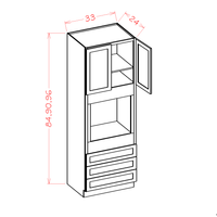 Shaker Oven Cabinet, 33" x 24" x 90"