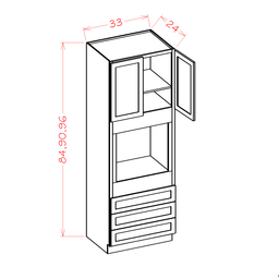 Shaker Oven Cabinet, 33" x 24" x 84"