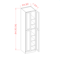 Shaker Four Door Utility Cabinet, 24" x 24" x 96"
