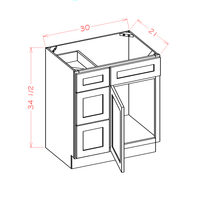 Shaker Vanity Base Drawer (Left), 30"