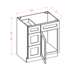 Shaker Vanity Base Drawer (Left), 30"