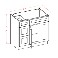 Shaker Vanity Base Drawer (Left), 36"