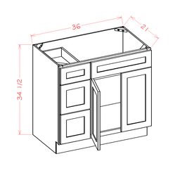 Shaker Vanity Base Drawer (Left), 36"