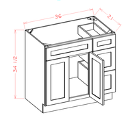 Shaker Vanity Base Drawer (Right), 36"