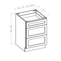 Shaker Vanity Drawer Base, 15"