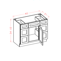 Shaker Vanity Base Cabinet Combo, 42"
