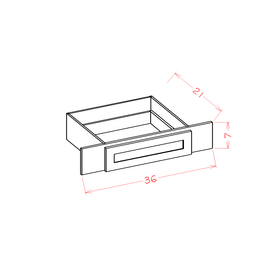 Shaker Vanity Knee Drawer, 36"