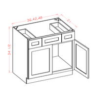 Shaker Vanity Combo Base Cabinet, 36"