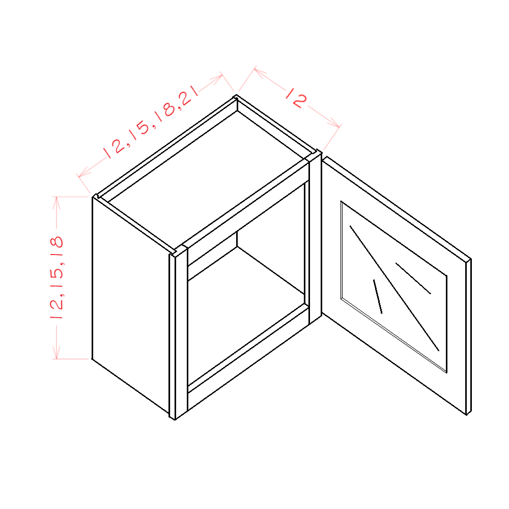 Shaker Wall Stacker Cabinets, 12" x 12"