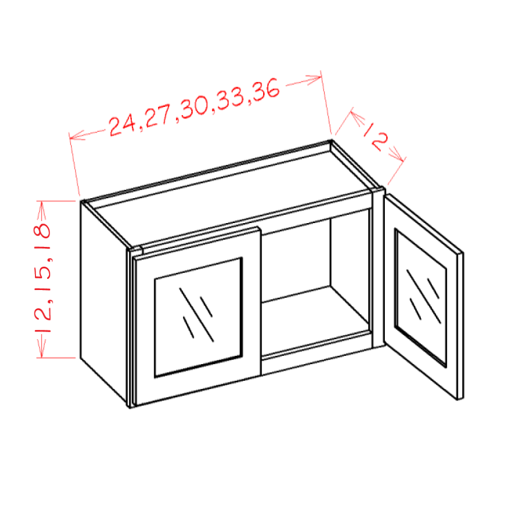 Shaker Wall Stacker Cabinets, 24" x 12"