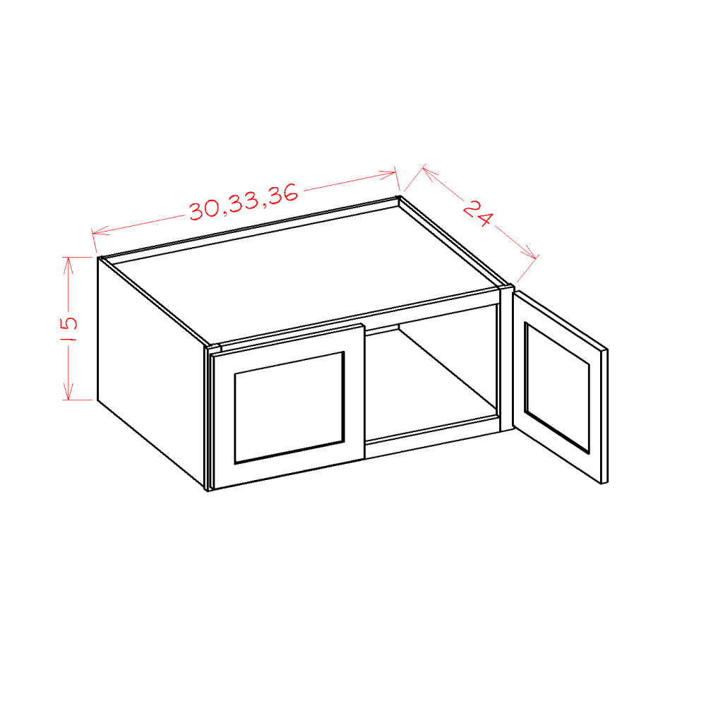Shaker Wall Refrigerator Cabinet, 30" x 15" x 24"