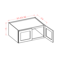 Shaker Wall Refrigerator Cabinet, 33" x 15" x 24"