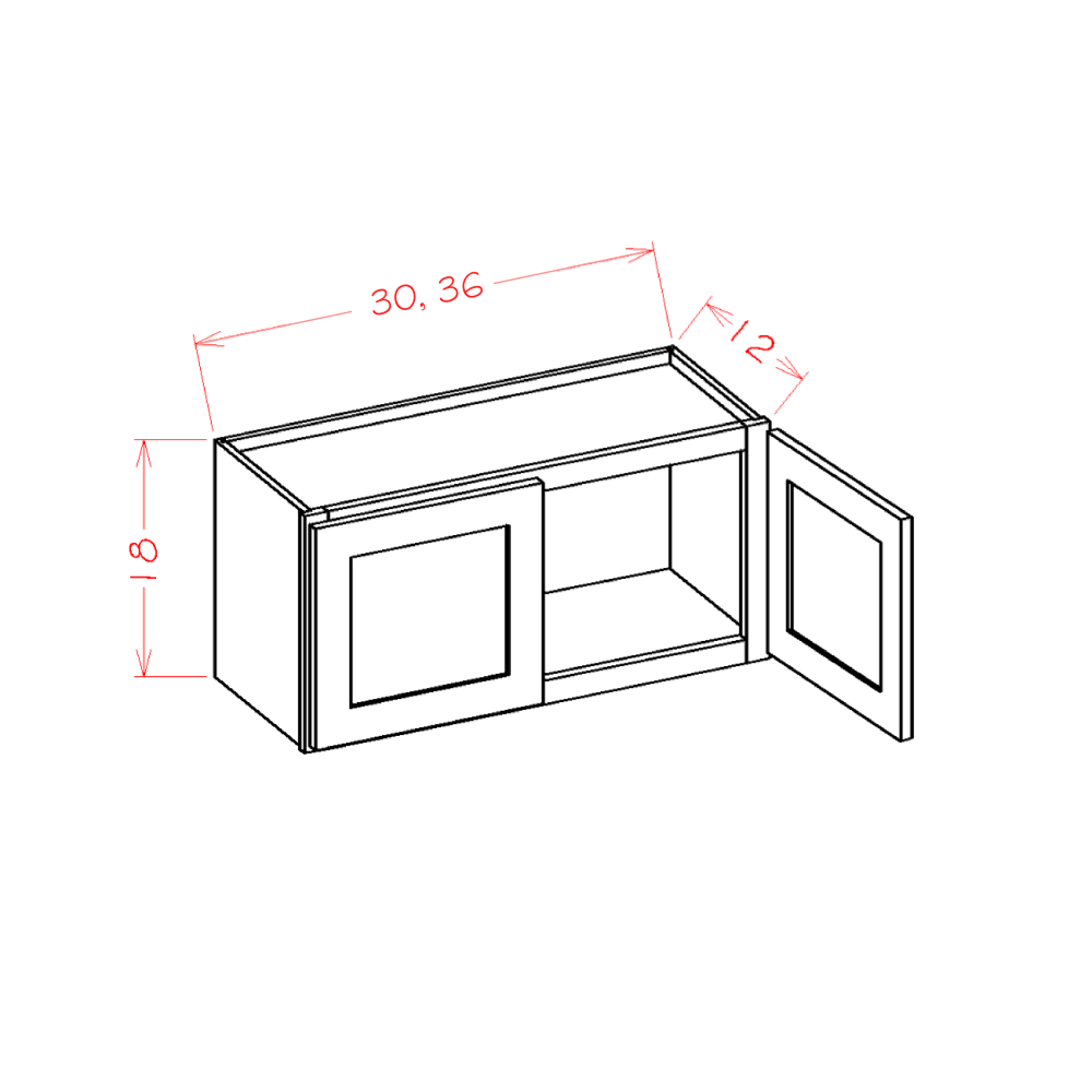 Shaker Wall Bridge Cabinet, 30" x 18"