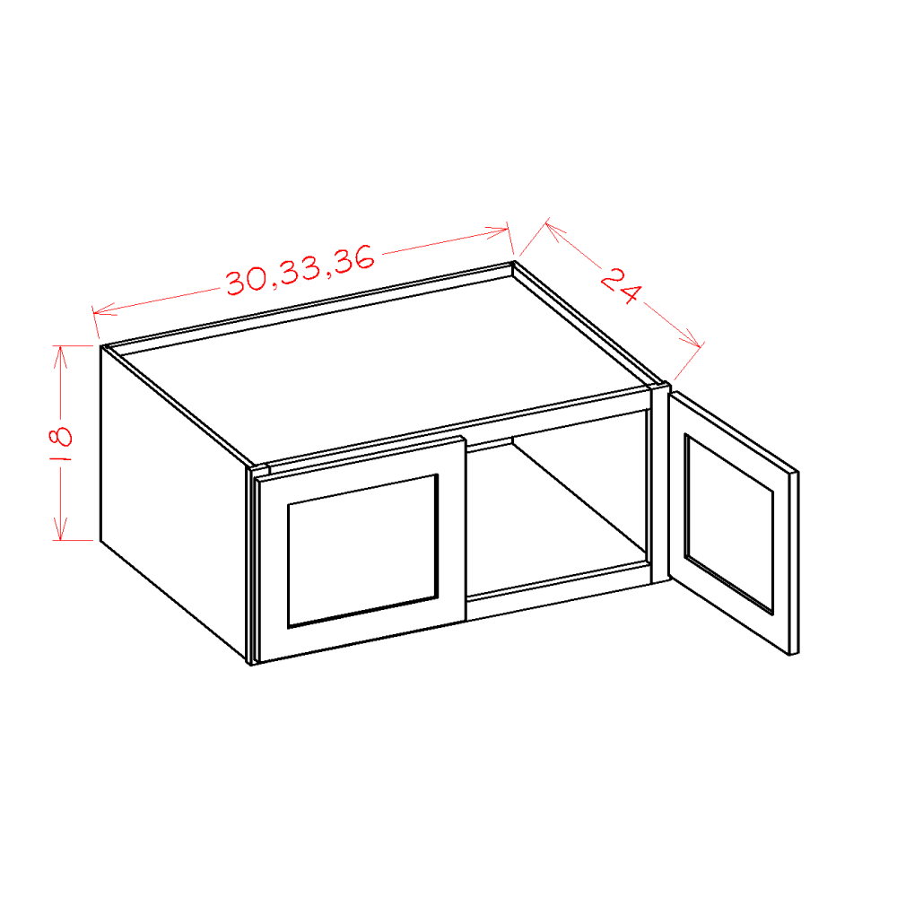 Shaker Wall Refrigerator Cabinet, 30" x 18" x 24"