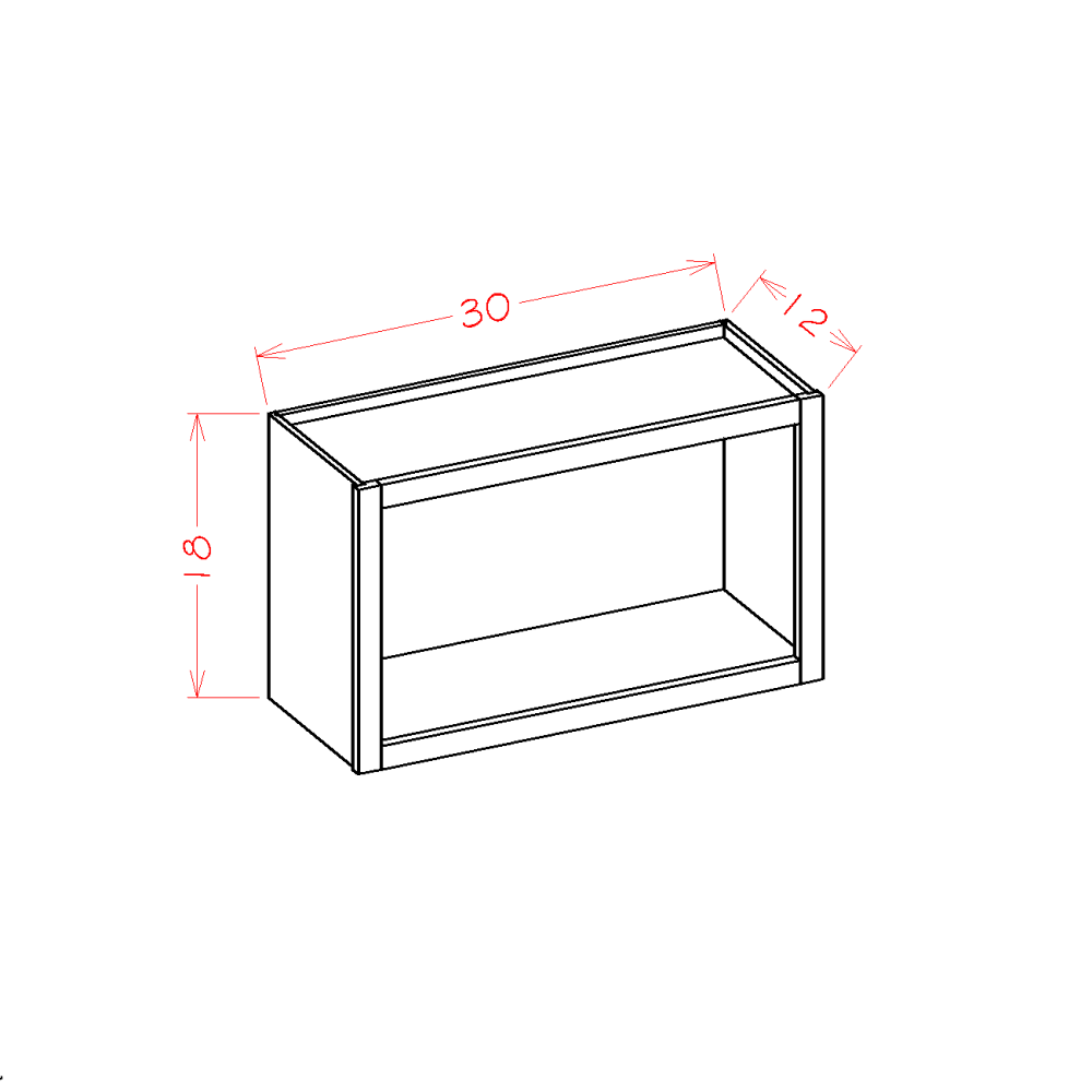 Shaker Wall Open Cabinet, 30" x 18"