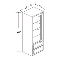 In-Stock Shaker White Tall Linen Cabinet, 15" x 60" x 12"