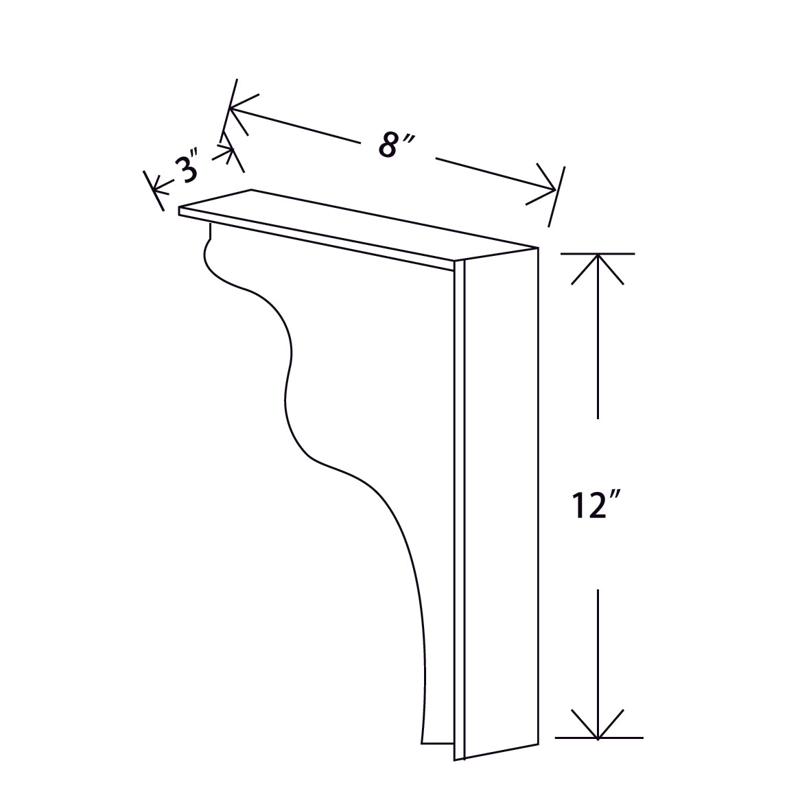In-Stock Corbel, 8" x 12"