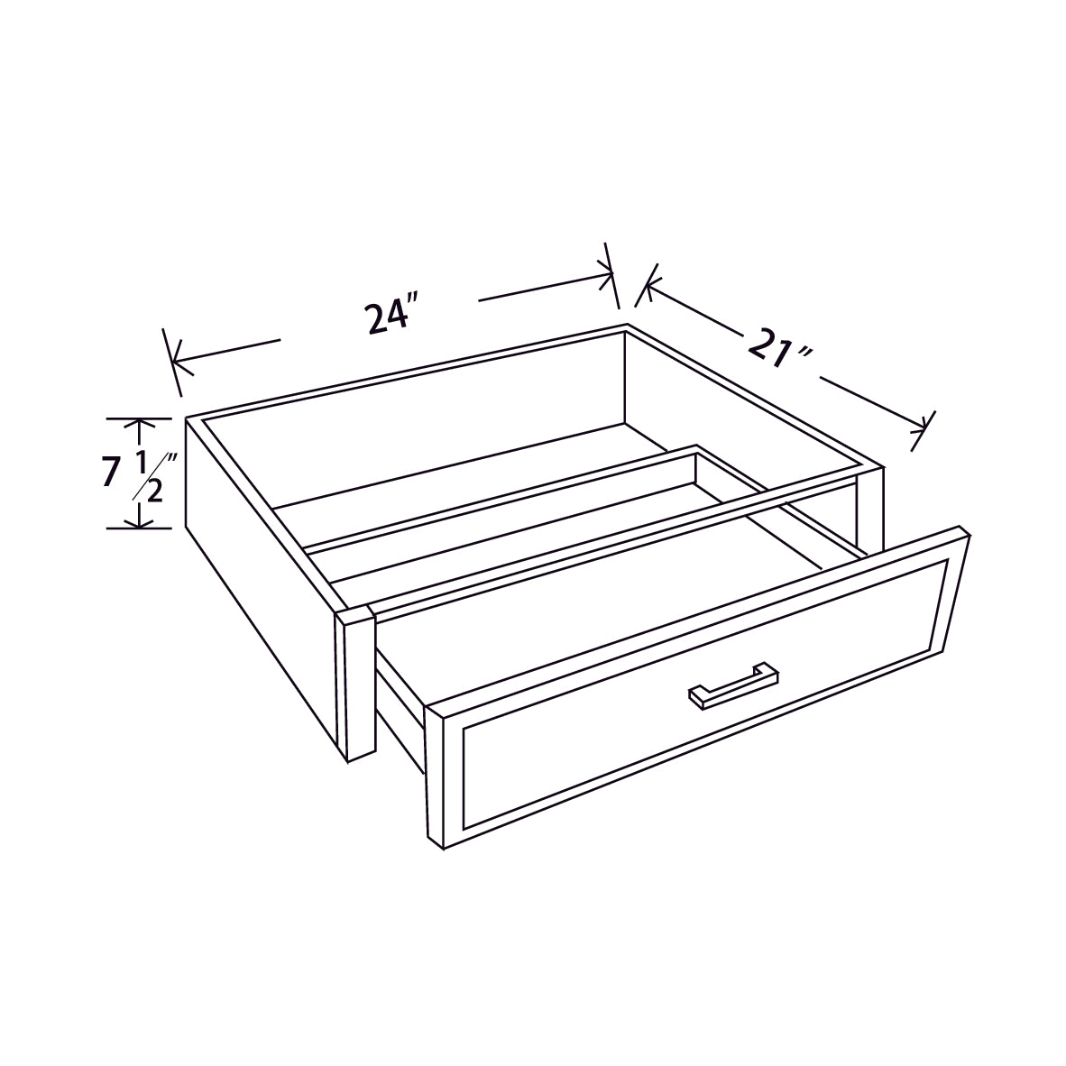 In-Stock Shaker White Knee Drawer, 24"