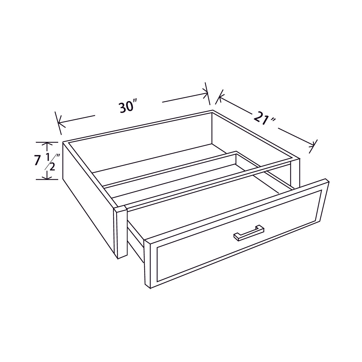 In-Stock Shaker White Knee Drawer, 30"