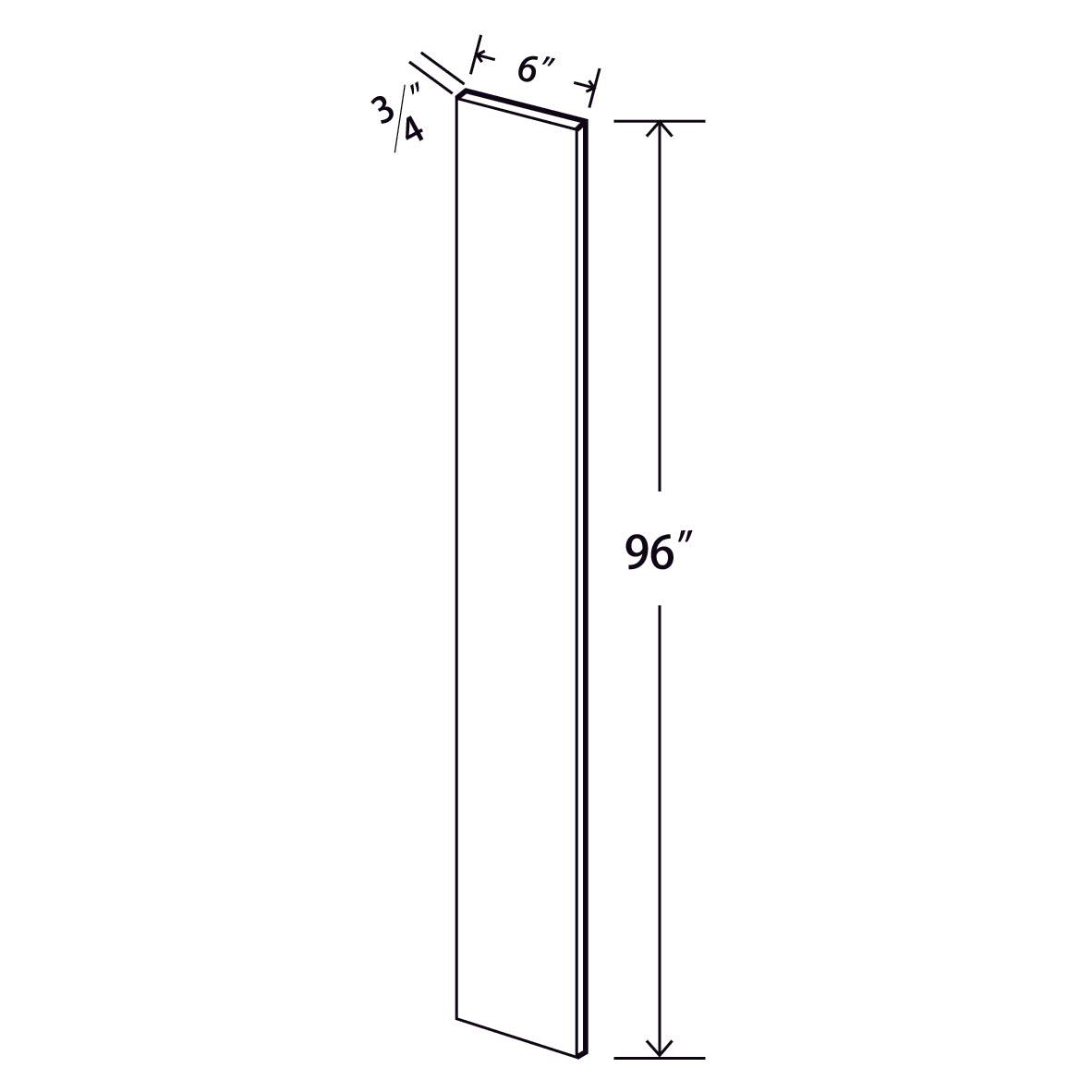 In-Stock Shaker White Wall Filler, 6"