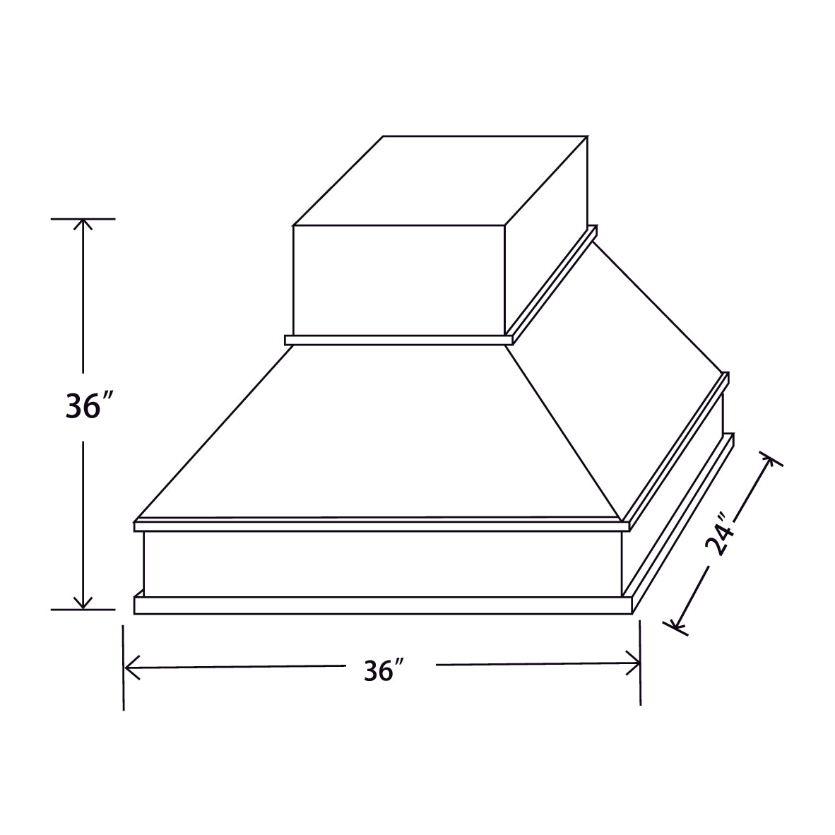 In-Stock Shaker White Range Hood, 36"