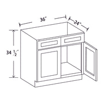 In-Stock Shaker White Sink Base, 36"