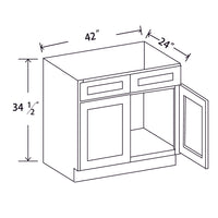 In-Stock Shaker White Sink Base, 42"